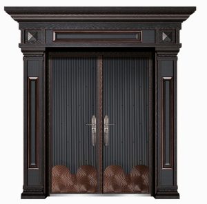 Cửa chính 2 cánh đều mẫu cao cấp D102 thương hiệu Cửa Thép Dragon