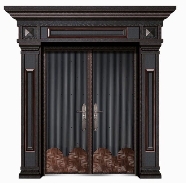 Cửa chính 2 cánh đều mẫu cao cấp D102 thương hiệu Cửa Thép Dragon
