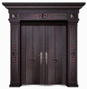 Cửa chính 2 cánh đều mẫu cao cấp D105 thương hiệu Cửa Thép Dragon