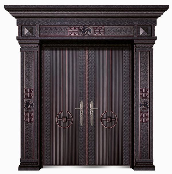 Cửa chính 2 cánh đều mẫu cao cấp D105 thương hiệu Cửa Thép Dragon