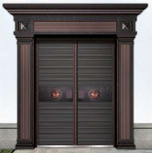 Cửa chính 2 cánh đều mẫu cao cấp D106 thương hiệu Cửa Thép Dragon
