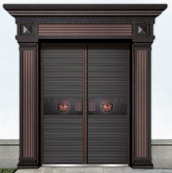 Cửa chính 2 cánh đều mẫu cao cấp D106 thương hiệu Cửa Thép Dragon